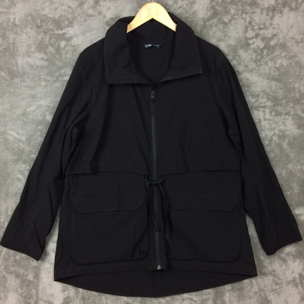 The North Face Sightseer Jacket Womens XL Black Windbreaker Travel Packable